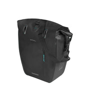 Basil Rivo L MIK enkele fietstas van waterdicht tarpaulin, 25-31 liter, bevestigd aan fiets voor dagelijks gebruik