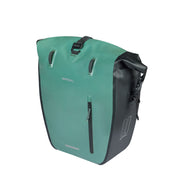 Basil Rivo L MIK enkele fietstas van tarpaulin, 25-31 liter, geschikt voor fiets met MIK bevestigingssysteem, zwarte kleur