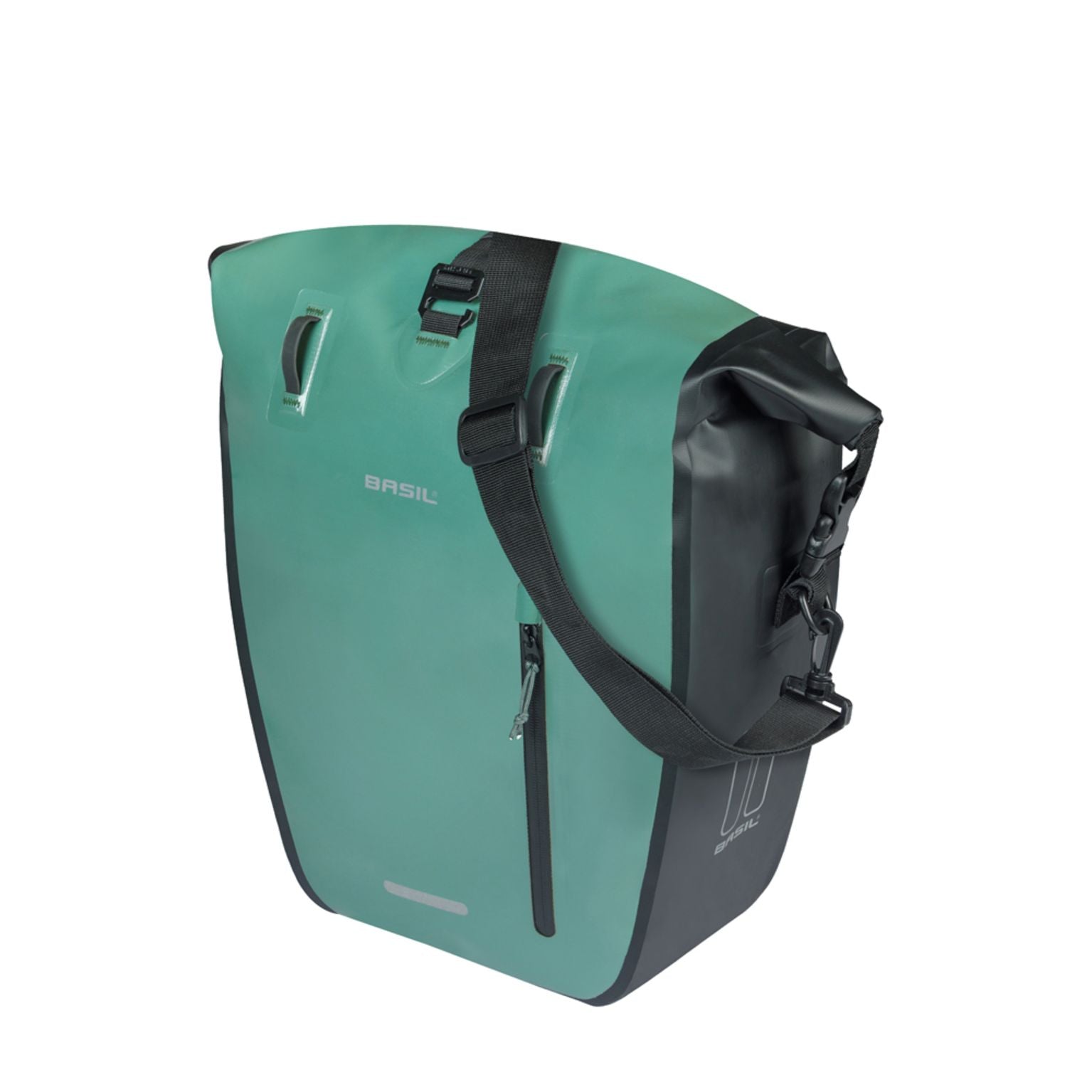 Basil Rivo L Mik fietstas enkel, waterdichte tarpaulin, 25-31 liter, geschikt voor fietsen met enkele bagagedrager