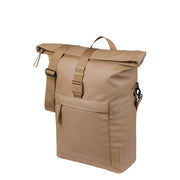 Basil Brooklyn MIK Hooks schoudertas met gerecycled PET, 17 liter fietstas voor enkel gebruik, zwart met zilveren details