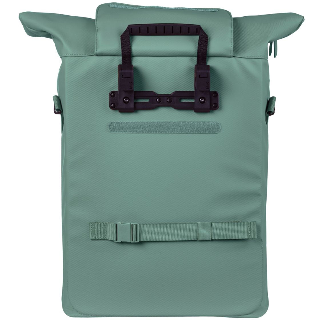 Basil Brooklyn Mik Hooks schoudertas 17L van gerecycled PET met fietstasband en verstelbare riem, zwart en discreet design