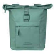 Dubbele fietstas Basil Brooklyn van gerecycled PET, ruime 41 liter, geschikt voor fietsers en bagageopslag.