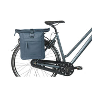Basil Brooklyn dubbele fietstas voor achterop, zwart, waterafstotend, geschikt voor MIK bagagedragers, met bevestigingsriemen