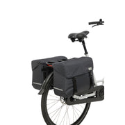 Dubbele fietstas van New Looxs Mondi Joy, ruime 38 liter, voor aan fiets dragers, met stevige bevestiging en waterbestendige stof.