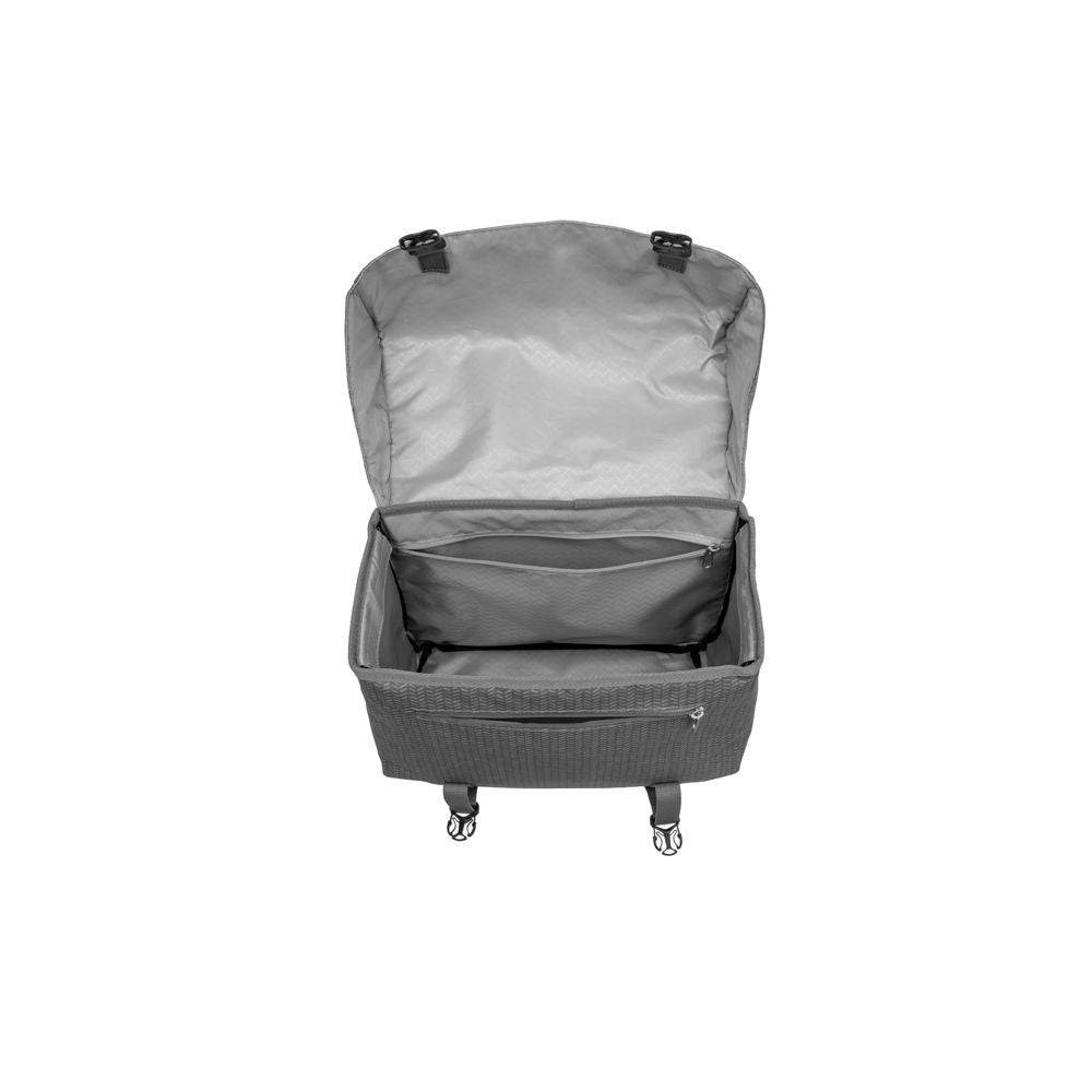 Nieuwe Looxs Mondi Joy dubbele fietstas met 38 liter capaciteit, stevige blauwe dubbele fietstas voor extra bagage.
