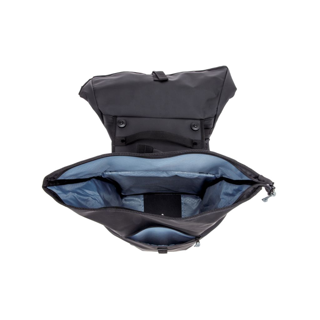 Nieuwe Looxs Cantos Double 36L fietstassen in zwart, dubbele bagage dragers voor fiets, waterbestendig en ruime opslag.