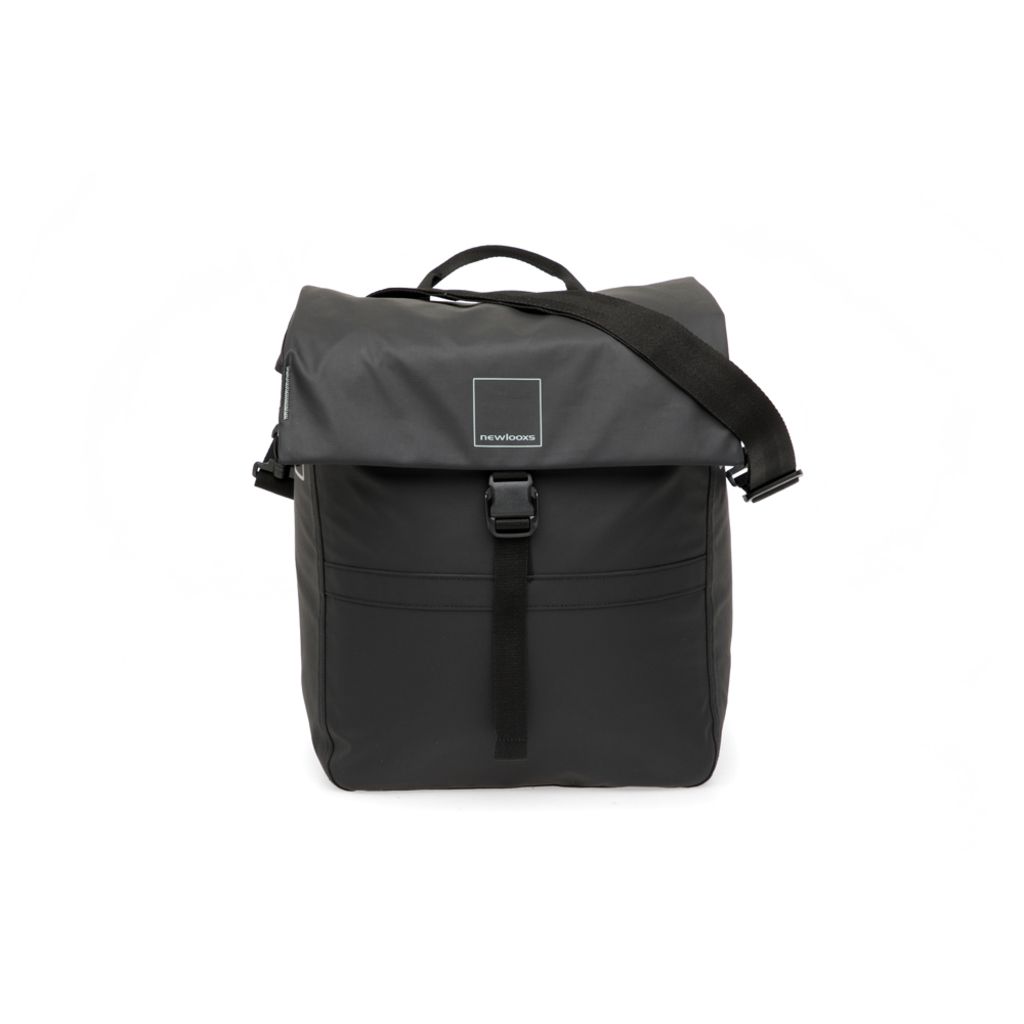 Nieuwe Looxs Leeds enkele fietstas van gerecycled polyester, 19 liter met rustiek ontwerp en stevige bevestiging.