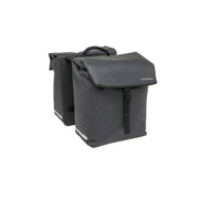Dubbele fietstas van New Looxs Hamar MIK 2.0 in anthraciet, met ruime 38-liter capaciteit en stevige bevestiging.