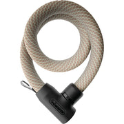 Abus Yarnit 4004K kettingslot van 110 cm en 24 mm dikte met textiellook, geschikt voor veilig fietsen.