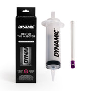 Dynamic Hector injectiespuit voor tubeless banden, 100 ml, bedoeld voor het afdichten van lekken in tubeless kits.