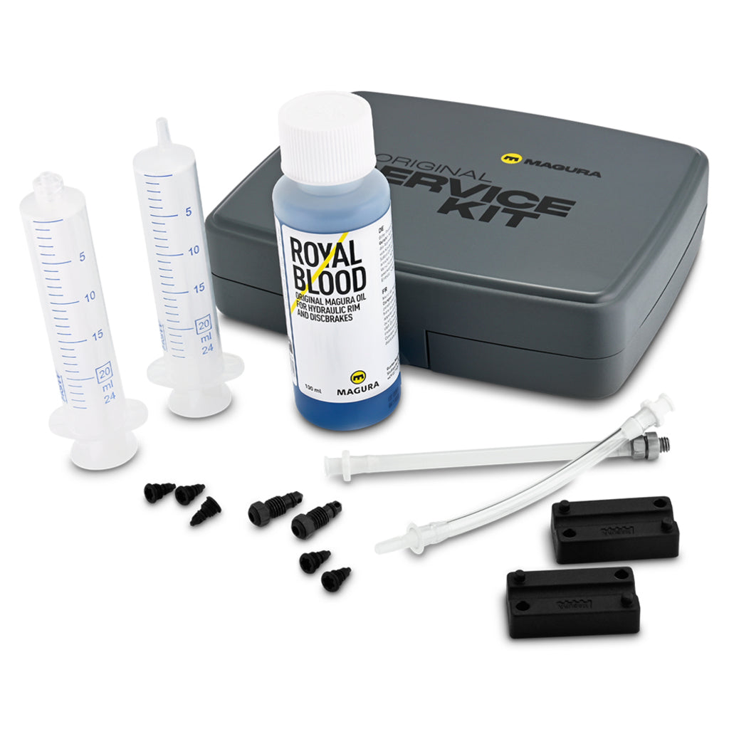 Magura ontluchtingsset voor velg- en schijfremmen, 100 ml Royal Blood, inclusief servicekit en gereedschap voor remonderhoud