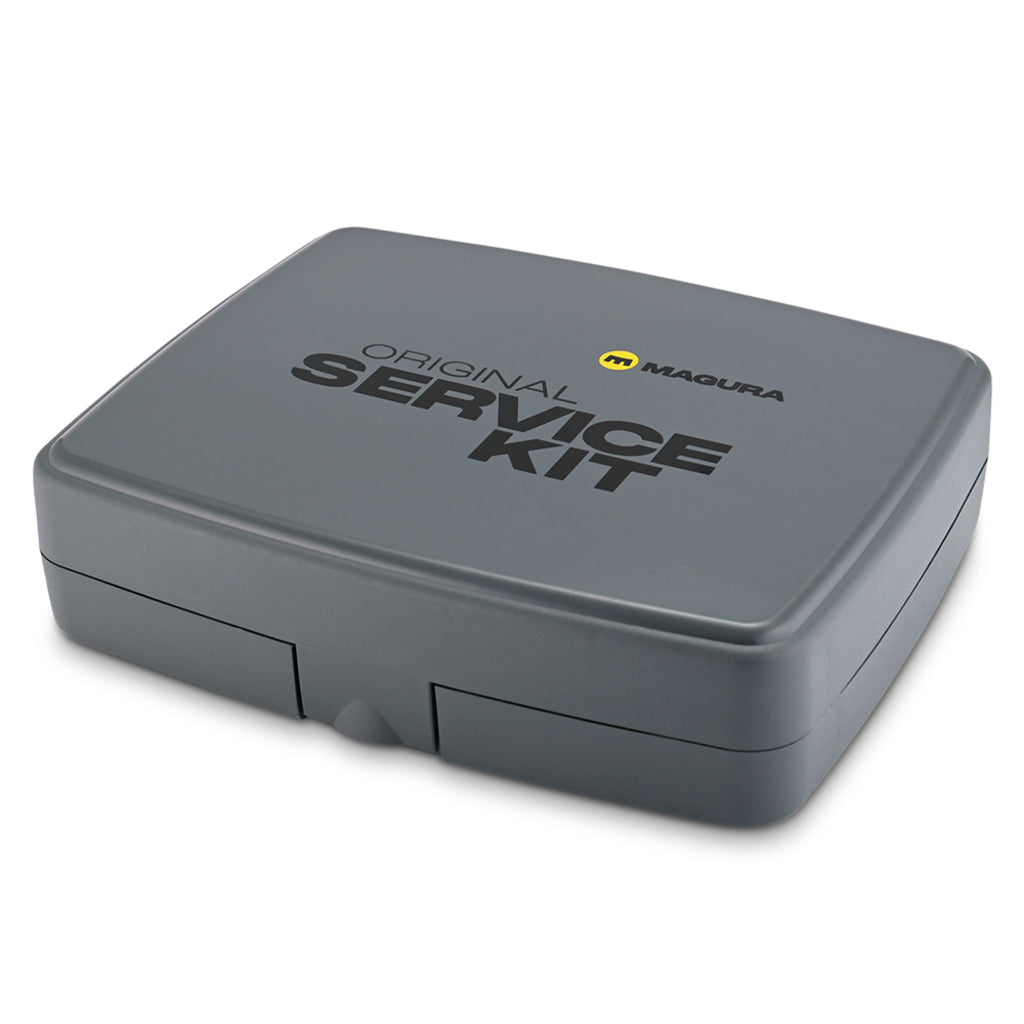 Magura servicekit voor velg- en schijfremmen, inclusief 100 ml Royal Blood ontluchtingsset voor remonderhoud.