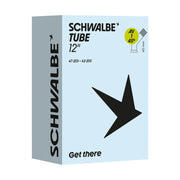 Schwalbe binnenband 12 inch met 47/62-203 maat, 40mm ventiel en 45° hoek voor fietsbanden op de afbeelding