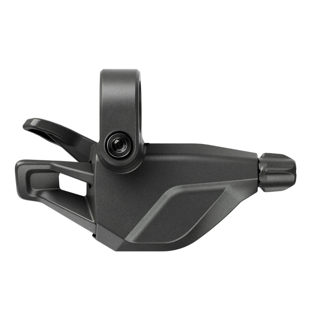 Zwarte Sram Versteller S100 Eagle Single Click B1 12V achter schakelaar met bedieningsknop voor 12-speed fiets.