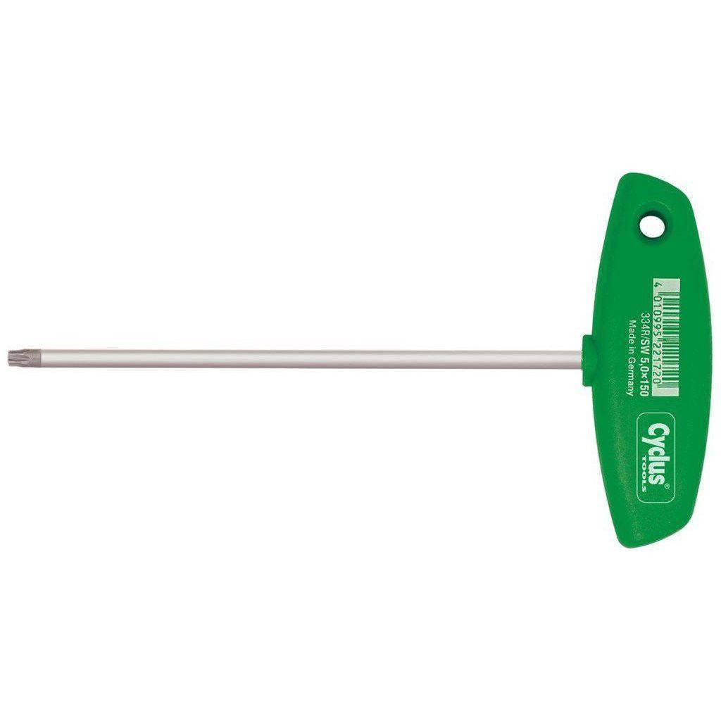 Cyclus torx schroevendraaier TX-25mm met T-greep en Magicspring®, lengte 100 mm, voor precisiewerk en stevige grip.