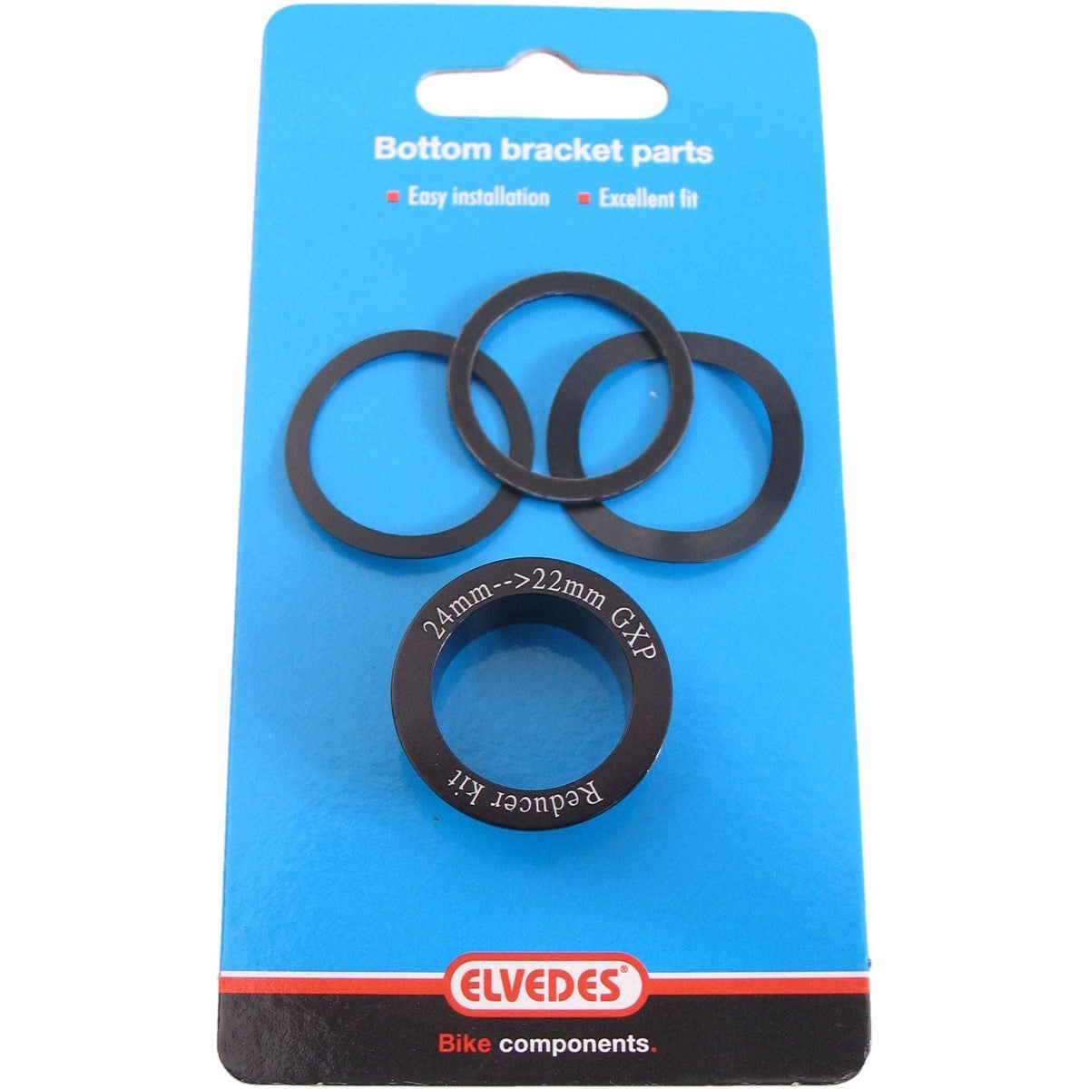 Elvedes reduceerset voor trapas, 4-delig, van 24 mm naar 22 mm, geschikt voor GXP trapas onderdelen.