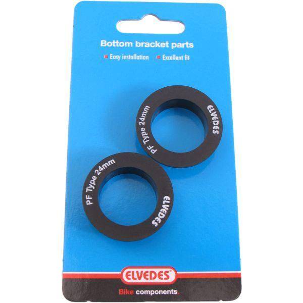Elvedes Trapas Lagerkapjes voor Shimano 24mm Press-Fit, set van 2, geschikt voor trapas onderdelen.