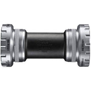 Shimano Tiagra BB-RS501 trapas BSA 68/70 mm Hollowtech, close-up van de trapas met metalen onderdelen en BSA-compatibiliteit