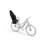 Thule Yepp 2 Maxi MIK HD achterfietsstoeltje voor kinderen tot 22 kg, zwart en comfortabel bevestigd op de fiets