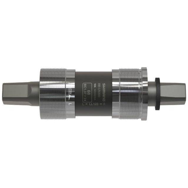 Shimano BB-UN300 68 mm BSA vierkante trapas met aluminium cups, geschikt voor fietsframe en trapasinstallatie.