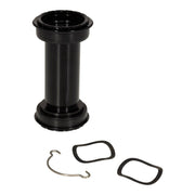 Elvedes Trapas Cupset Twistfit Campagnolo BB386 in zwart, zichtbaar met trapas en bijbehorende onderdelen op de afbeelding.