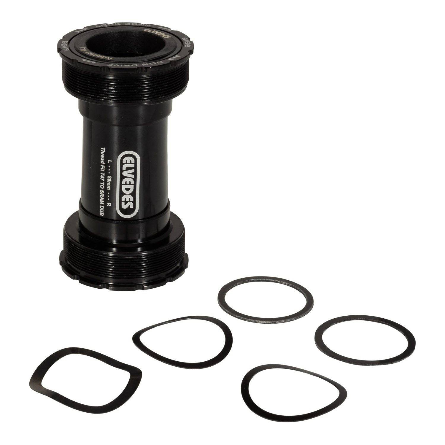 Elvedes Trapas Cupset Threatfit T47 DUB 86mm - Zwart - Le Coq Wielerartikelen