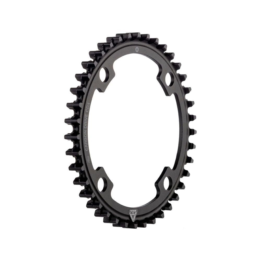 Gates Carbon Drive CDX Fin Line voortandwiel met 4 bouten, BCD 104, zwart geanodiseerd, geschikt voor fietsensystemen