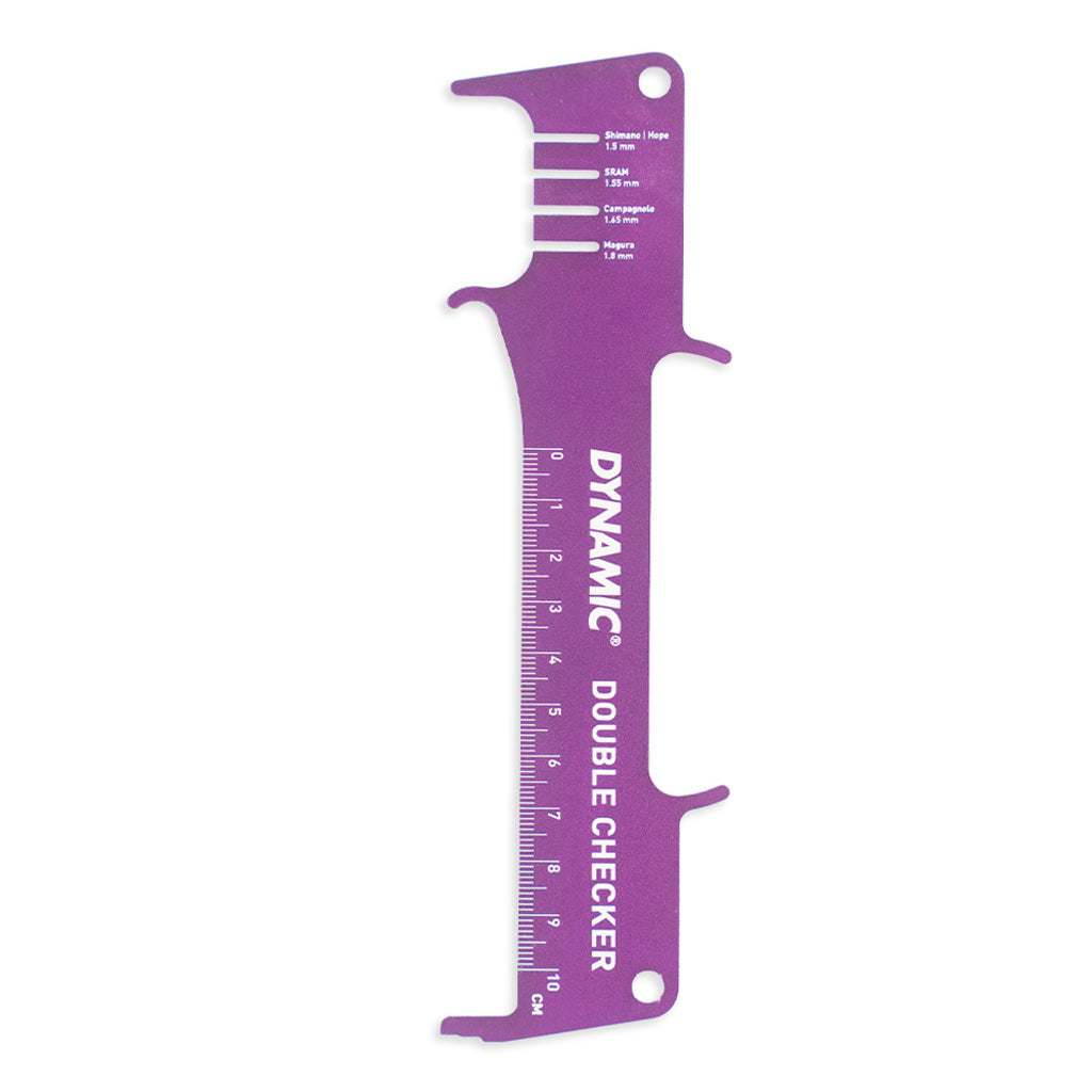 Dynamic Double Checker kettingslijtagemeter van geanodiseerd aluminium met dubbele meetfunctie voor kettingafmetingen