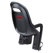 Polisport Groovy MIK-HD zwart achterzitje voor fiets, comfortabel en veilig voor kinderen, goed zichtbaar in de afbeelding.