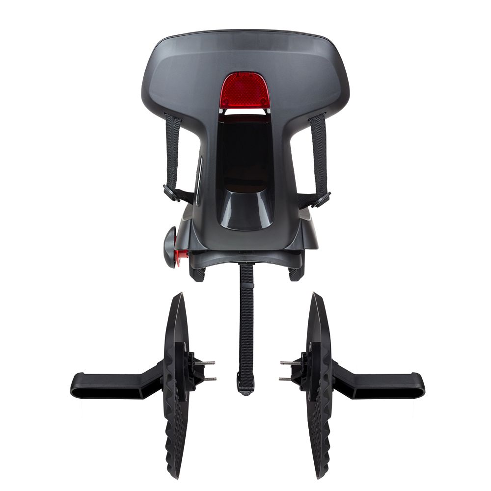 Polisport Guppy Junior achterzitje bevestiging voor fietsdrager, zwart, geschikt voor kinderfiets, veilige en comfortabele kinderzitje.