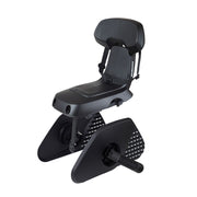 Polisport Guppy Junior MIK-HD zwart achterzitje voor kinderfiets, bevestiging en veiligheidsgordel zichtbaar