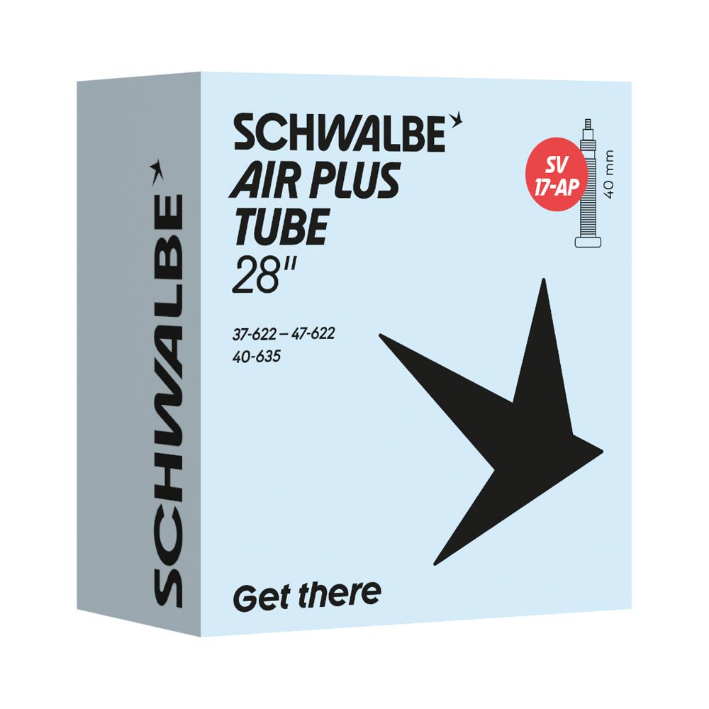 Schwalbe binnenband Sv17Ap Air Plus 28 inch, 28 x 1.40-1.75, Fv 40mm, geschikt voor fietsbanden, zichtbaar in de afbeelding