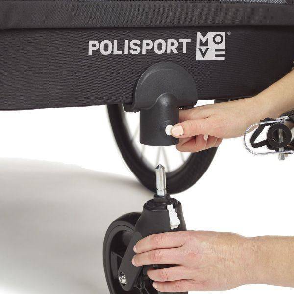 Polisport Kindertrailer Met Wandelkit - Grijs/Blauw - Le Coq Wielerartikelen