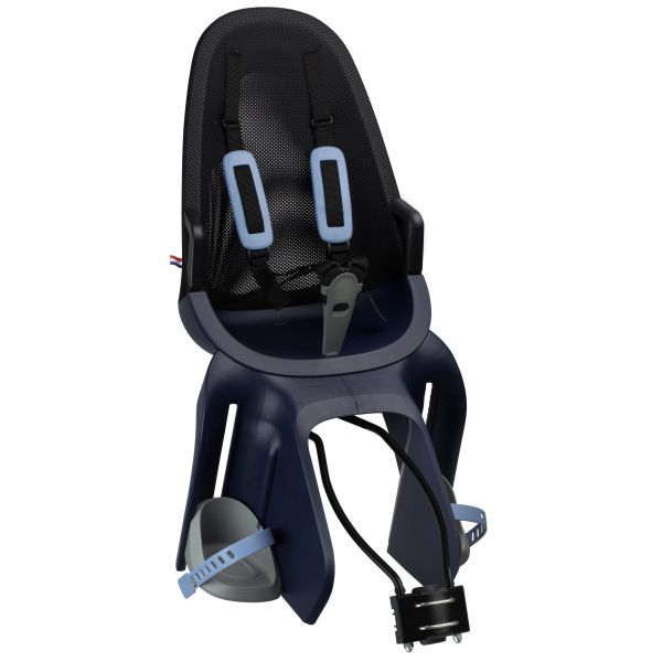 Qibbel Air kinderzitje achter voor fiets, framebevestiging, geschikt voor kinderen tot 2,5 kg, zwart frame en bevestigingsbeugels