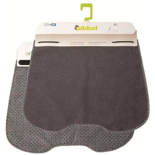Qibbel stylingset windscherm van canvas met vervaagde blauwe kleuren voor fietsstoeltjes accessoires, beschermt en versiert de fiets.