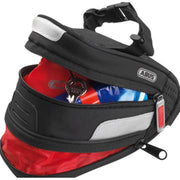 Abus ST 2100 KF 1,2 L zadeltas met Klickfix houder, waterdichte fietstas voor achterop de fiets, zwart en robuust.
