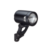 Herrmans H-Black Pro E koplamp, 6-12 Volt, 230 lumen, heldere fietslamp voor optimale zichtbaarheid en veiligheid.