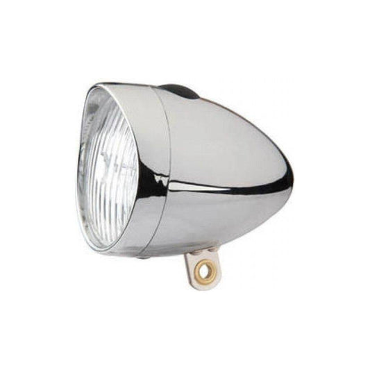 Edge Koplamp Retro 3 Led Aan/Uit - Incl. Batterijen - Chroom  (Werkplaatsverpakking) - Le Coq Wielerartikelen