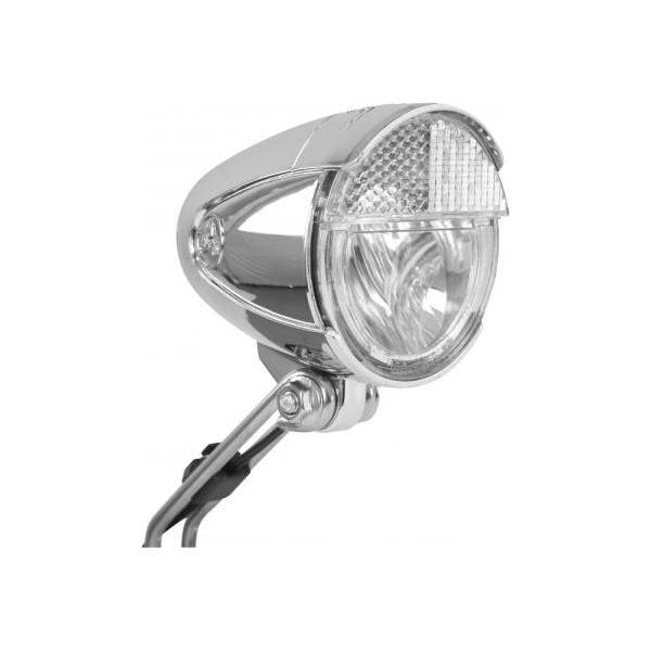 Trelock Koplamp LS583 Bike-I Retro 15 Lux met dynamomontage, chroom, fietsverlichting voor veilig fietsen