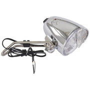 Trelock koplamp LS583 Bike-I Retro met 15 Lux, chromen afwerking en dynamomontage voor fietsverlichting.