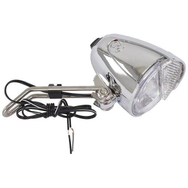 Trelock Koplamp Ls583 Bike-I Retro 15 Lux Met Dynamomontage - Chroom - Le Coq Wielerartikelen