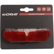 Edge City Slimline dragerachterlicht 80 mm met batterijen, compact en helder achterlicht voor fietsen.