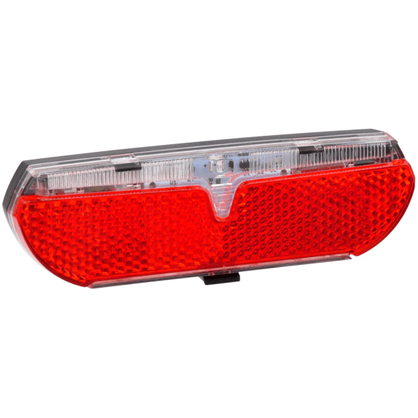 Edge City Slimline 2 dragerachterlicht 50/80 mm STVZO, smal rood achterlicht voor fietsen, zichtbaar op de afbeelding.