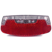 Edge Safe dragerachterlicht met 80 mm LED, inclusief batterijen, duidelijk zichtbaar op afbeelding.