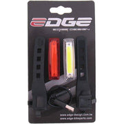 Edge Monorail USB oplaadbare achterlicht set, ultradun en verlicht voor veilige fietsverlichting, zichtbaar op de afbeelding.