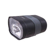 Spanninga Axendo 40 USB koplamp met LED-verlichting en bevestigingsbeugel voor fietsen, zwart kunststof ontwerp.