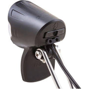 Spanninga Brio Xdo koplamp voor dynamo fiets, met helder wit licht en verstelbare montage, zichtbaar op de fiets.