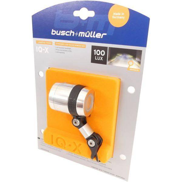 Busch + Müller Koplamp Lumotec Iq-X Voor Naafdynamo 6-60 Volt - 100 Lux - Zilver - Le Coq Wielerartikelen