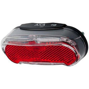 Axa NYX achterlicht met batterij en spatbord voor auto, zwart, bevestigingspunten zichtbaar, model 801041-1.