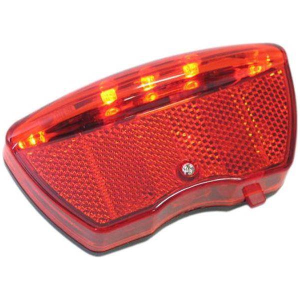 Ikzi achterlicht met 5-LEDs en sensor, inclusief batterijen, geschikt voor fietsen en veilig in het donker.
